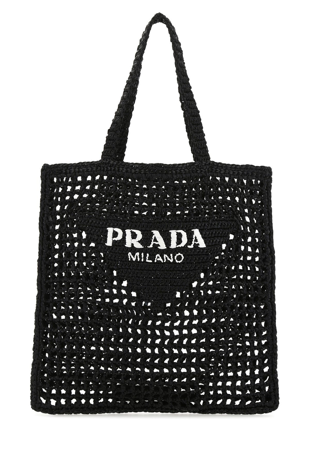 Black raffia shopping bag