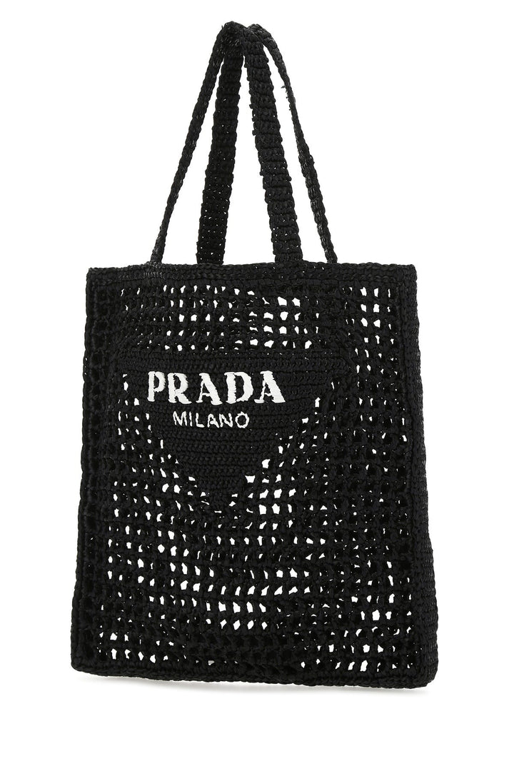 Black raffia shopping bag