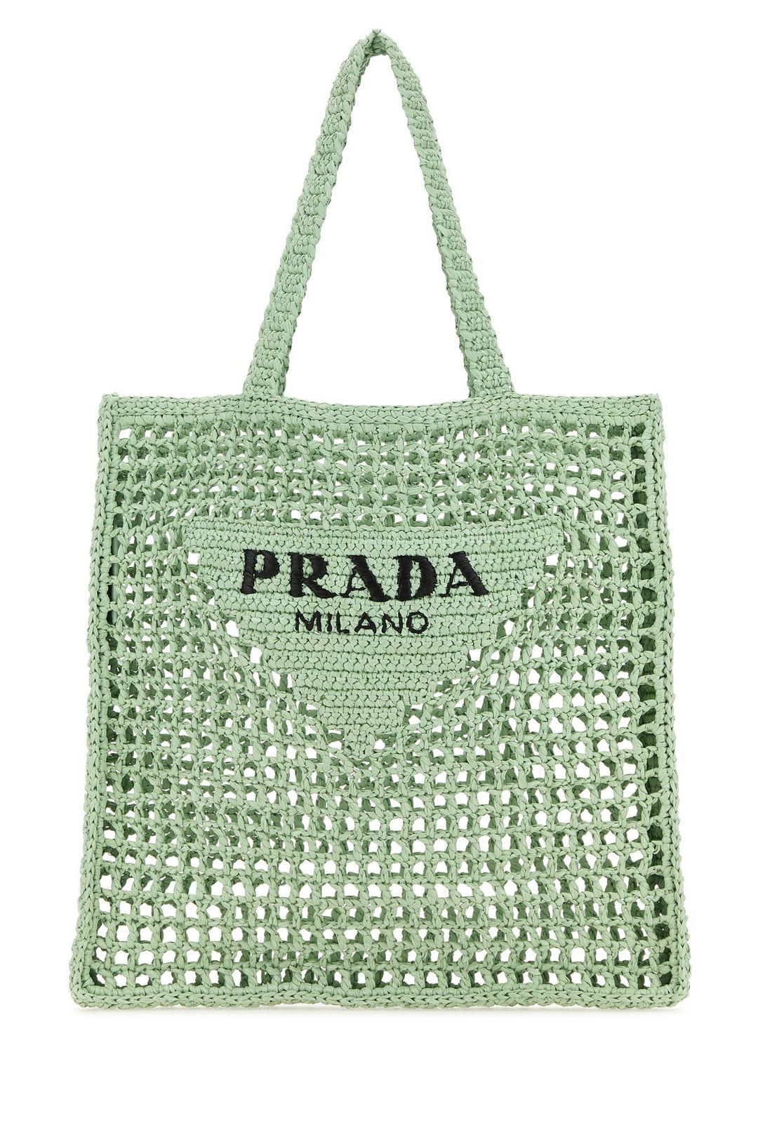 Mint green raffia shopping bag