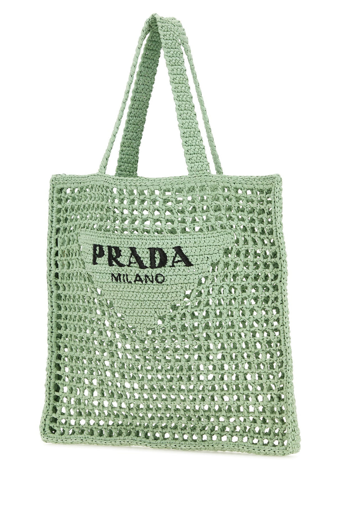 Mint green raffia shopping bag