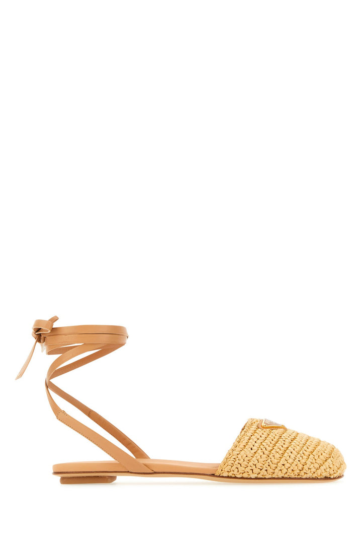 Beige raffia sandals