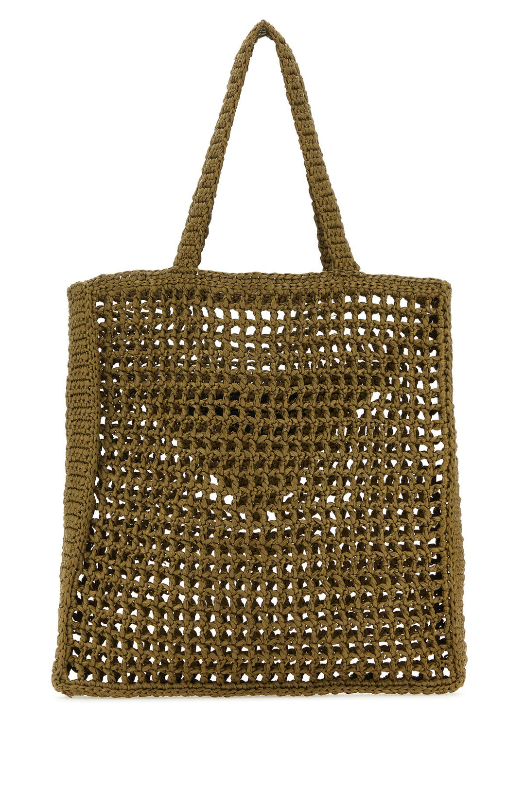 Khaki raffia shopping bag