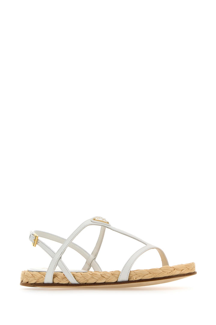 White leather sandals