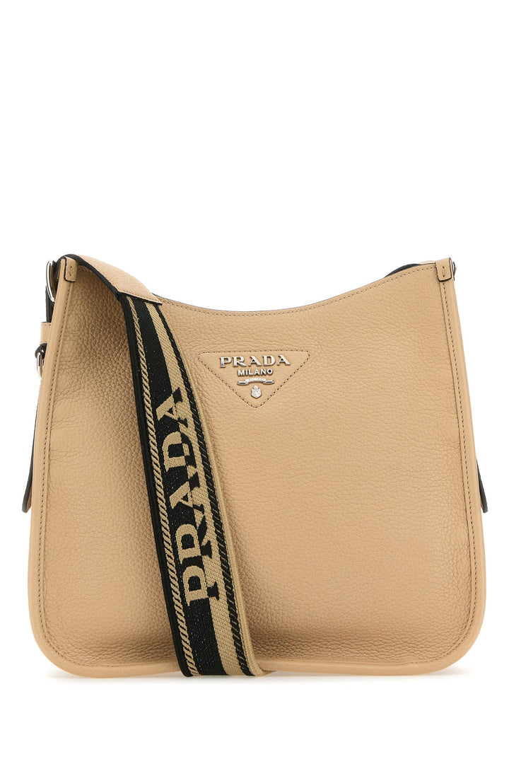 Sand leather crossbody bag