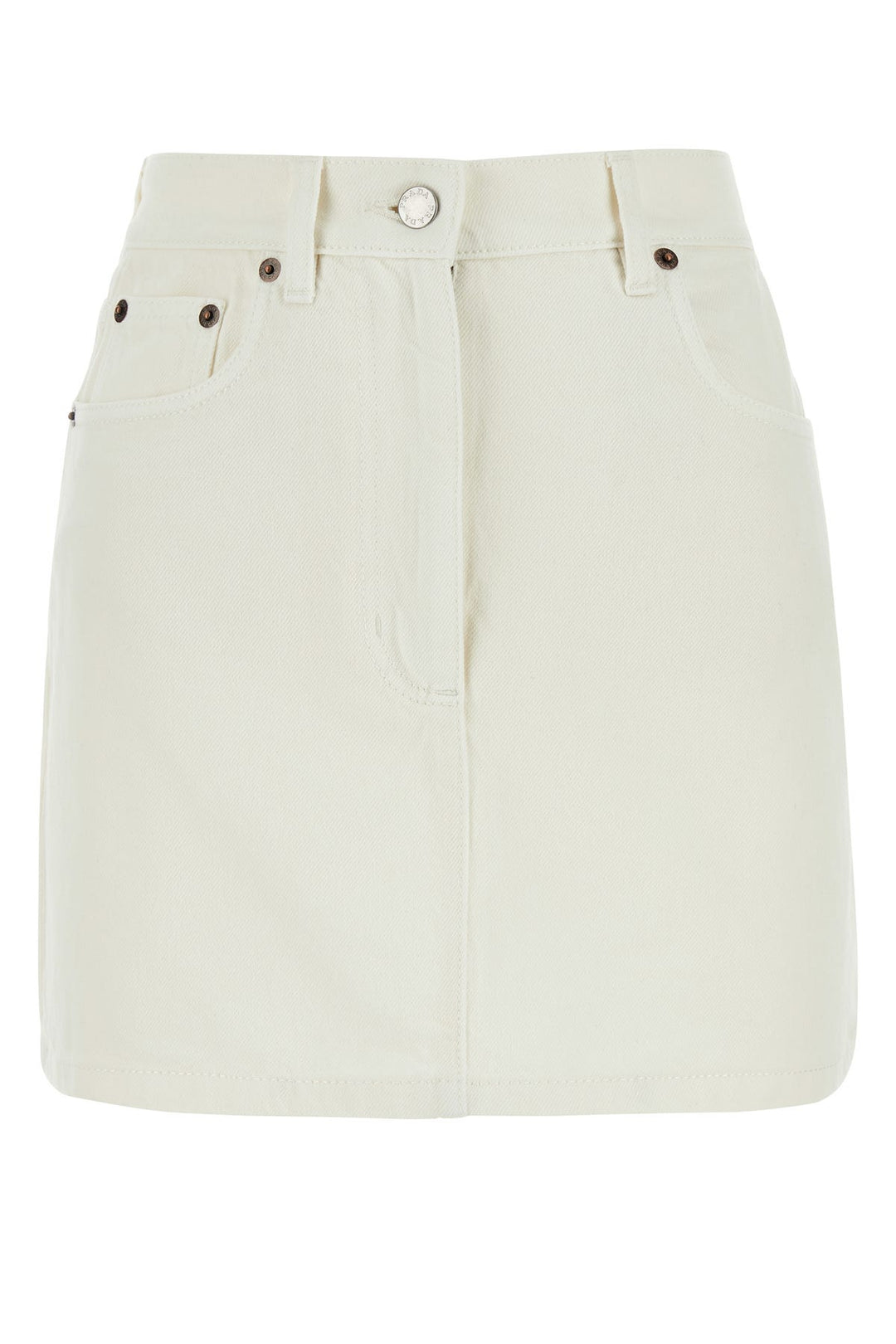 White denim mini skirt