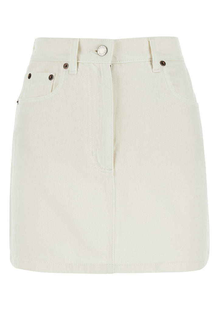 White denim mini skirt