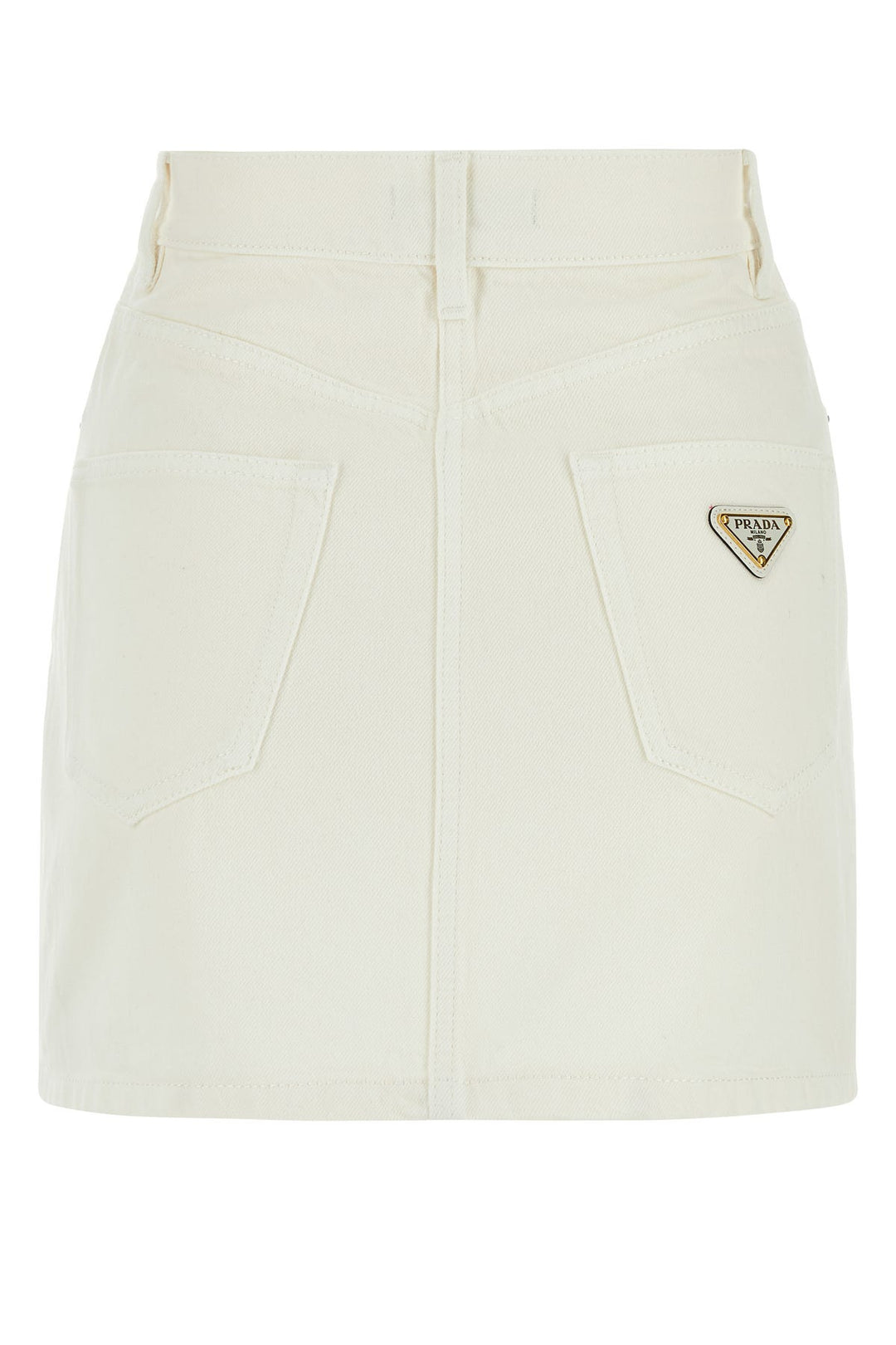 White denim mini skirt