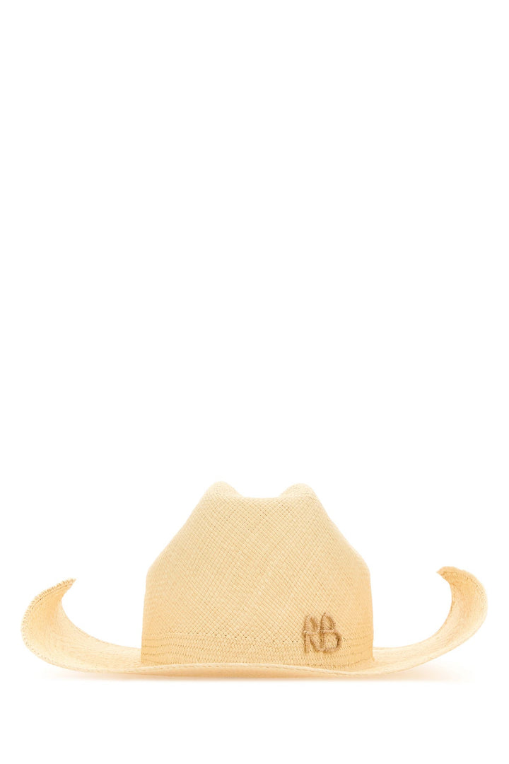 Beige straw hat