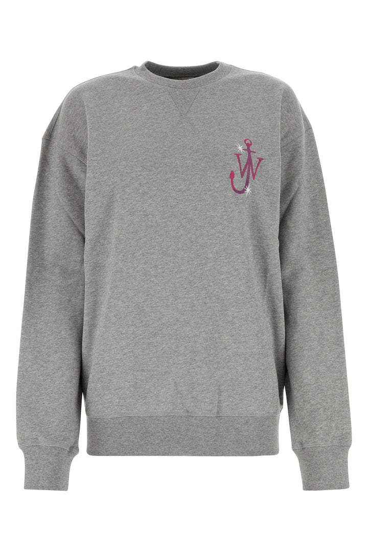 Melange grey cotton oversize sweatshirt