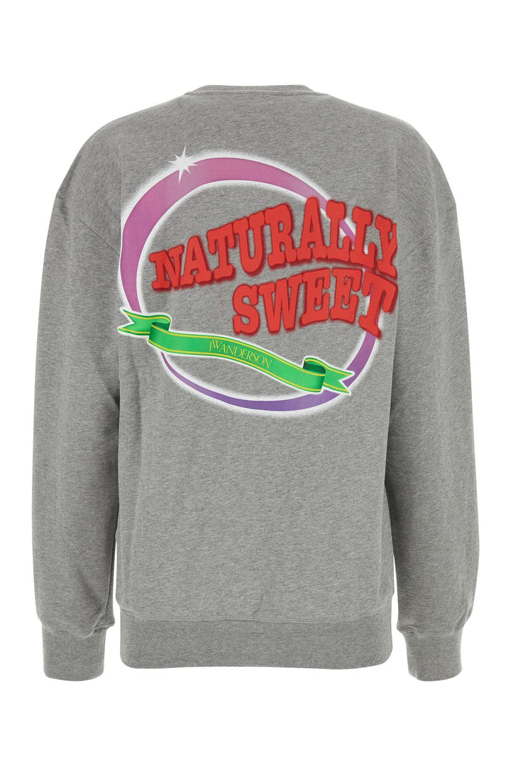 Melange grey cotton oversize sweatshirt