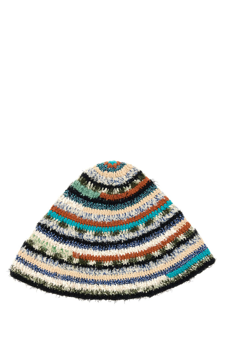 Embroidered cotton blend Madurai bucket hat