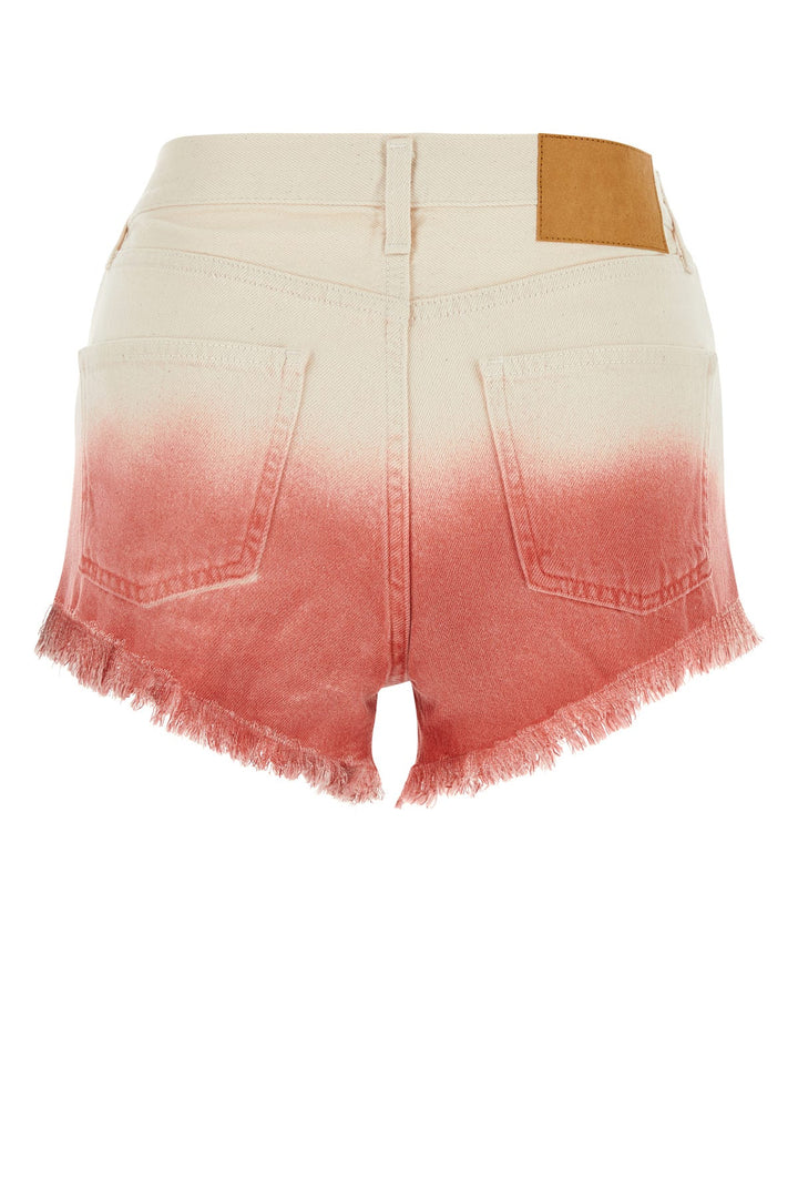 Two-tone denim shorts