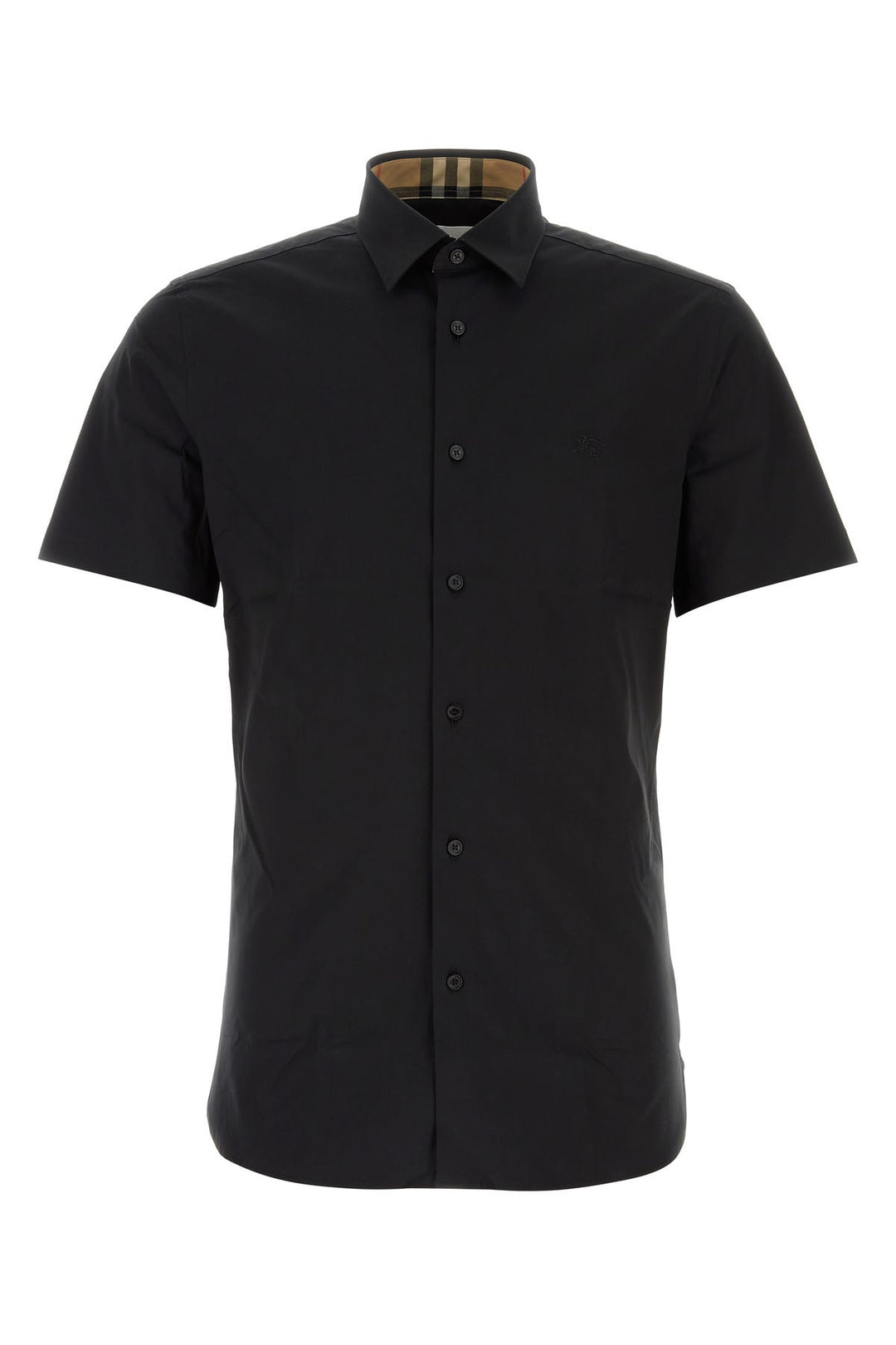 Black stretch poplin shirt