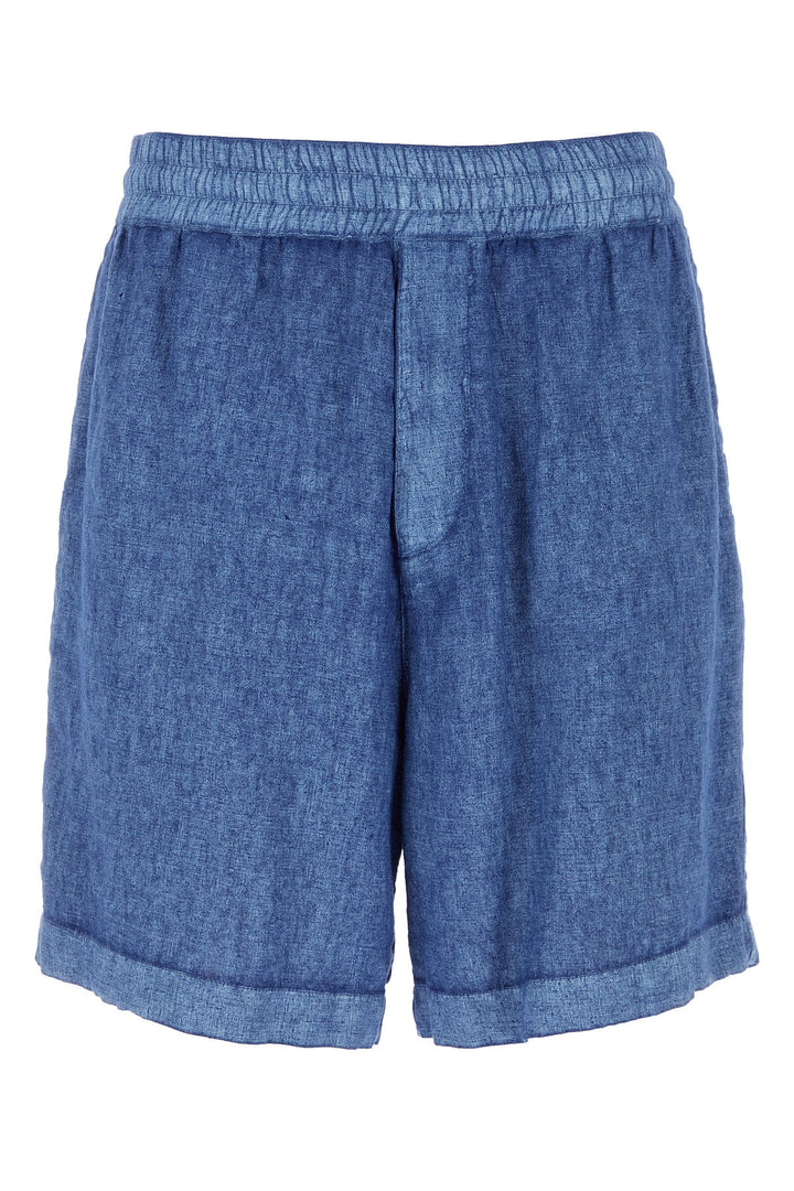 Blue linen bermuda shorts