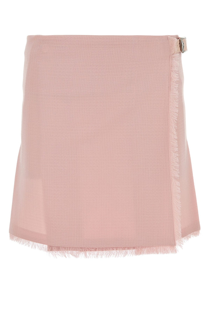 Pink wool mini skirt