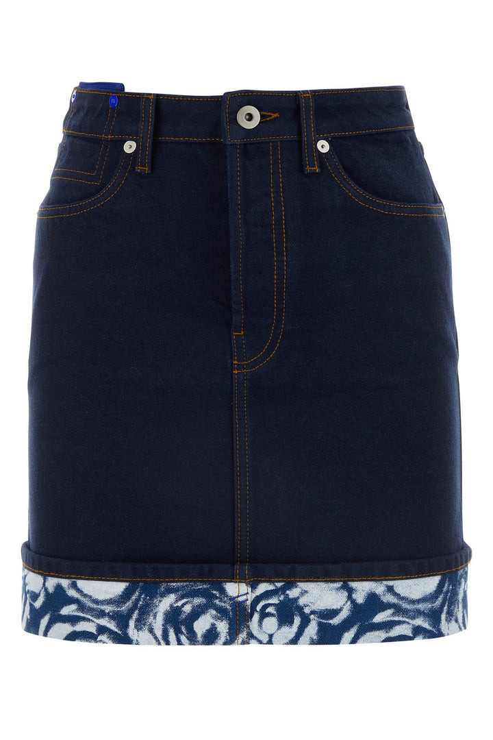 Dark blue denim mini skirt