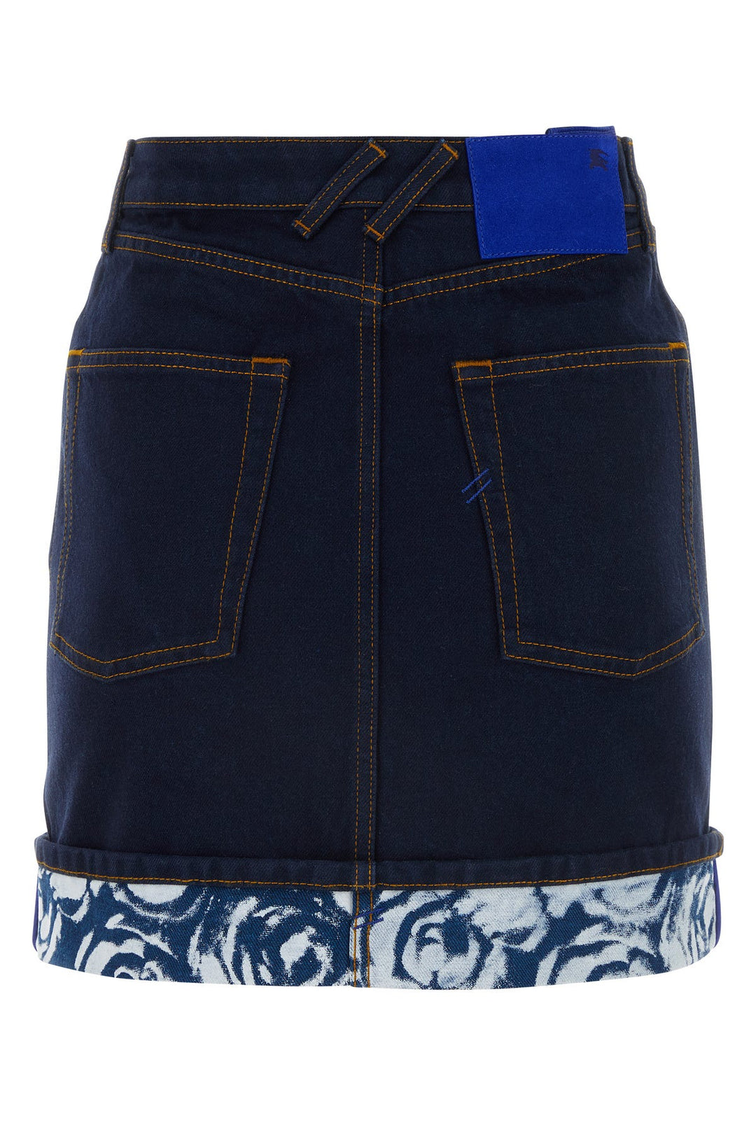 Dark blue denim mini skirt