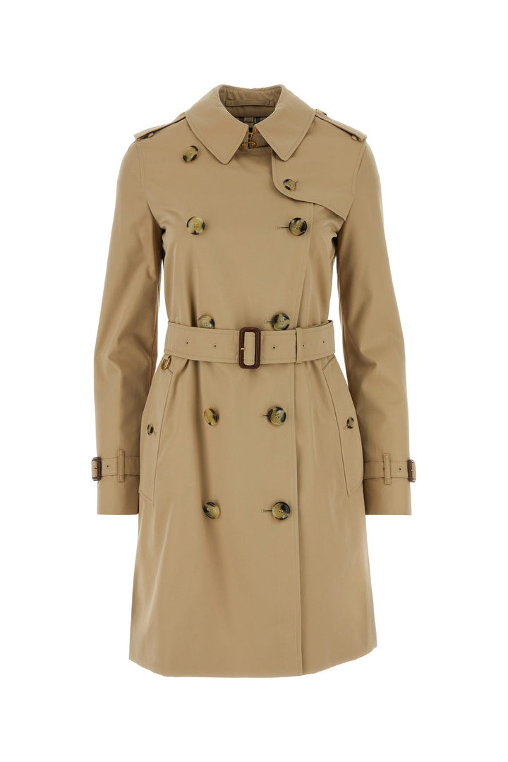 Beige cotton trench coat