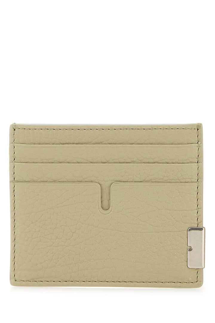 Sage green leather card holder