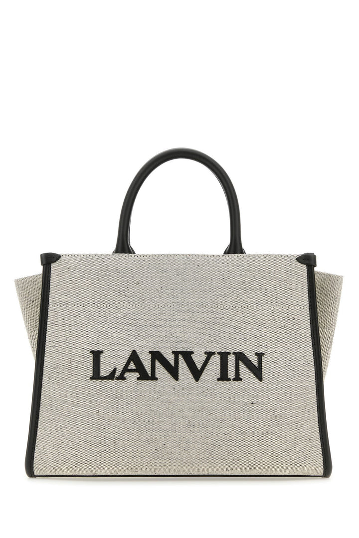 Two-tone canvas small In & Out shopping bag