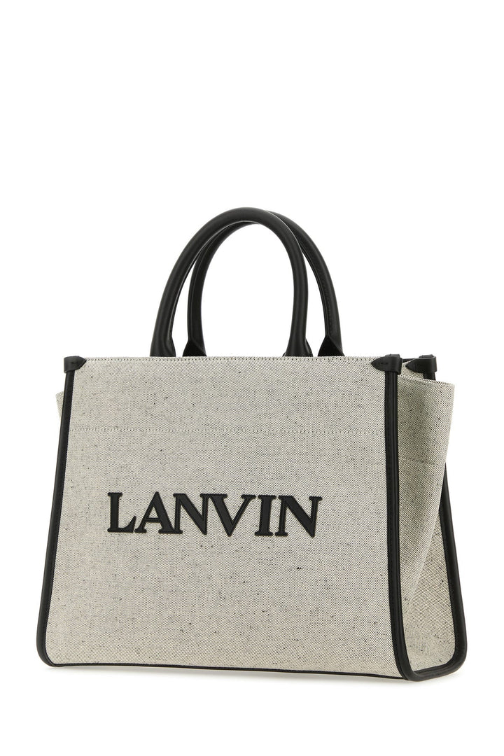 Two-tone canvas small In & Out shopping bag