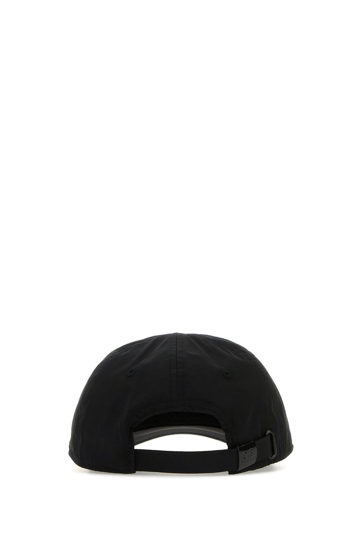 Black nylon baseball cap