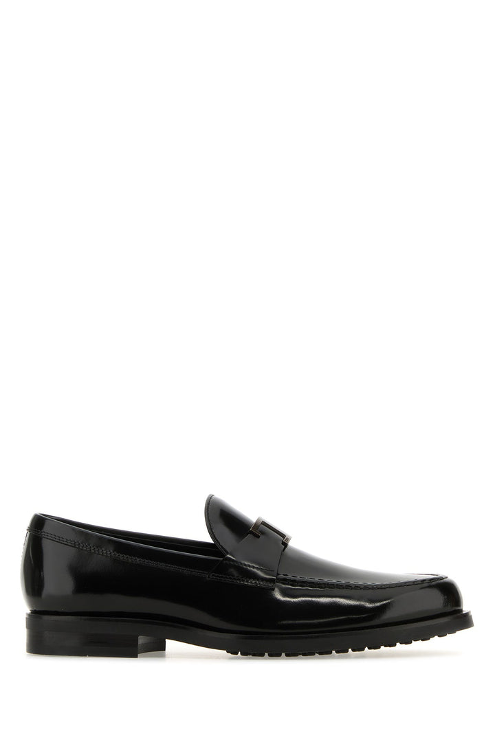 Black leather T Timeless loafers