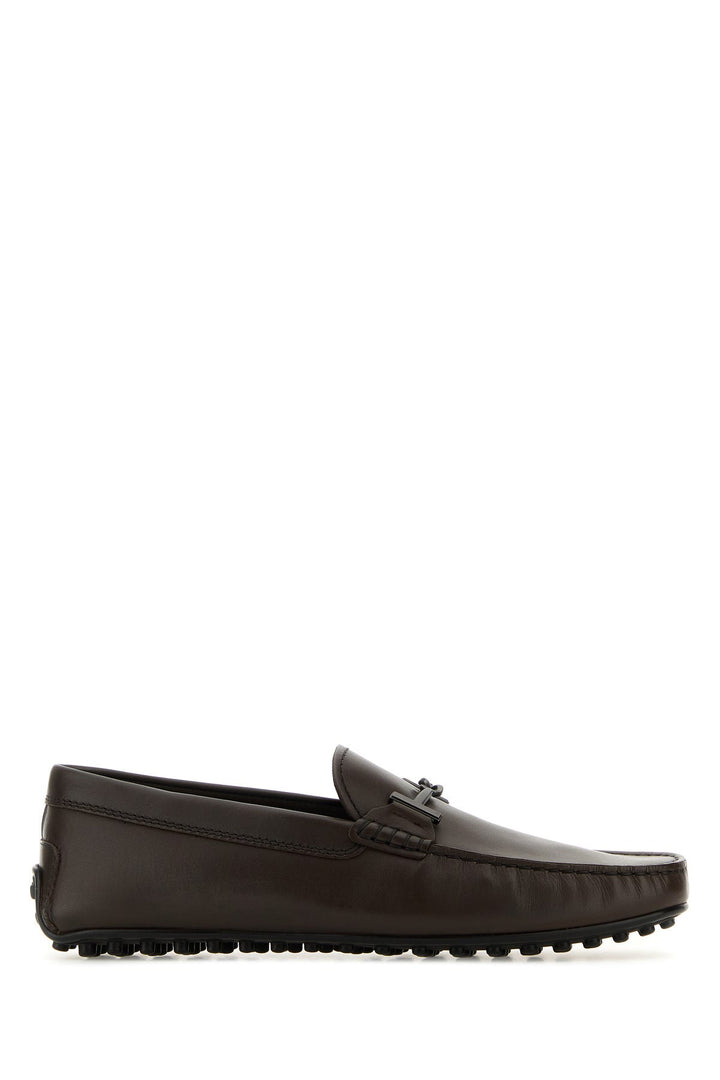 Dark brown leather loafers