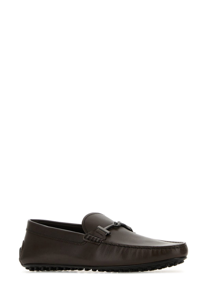 Dark brown leather loafers