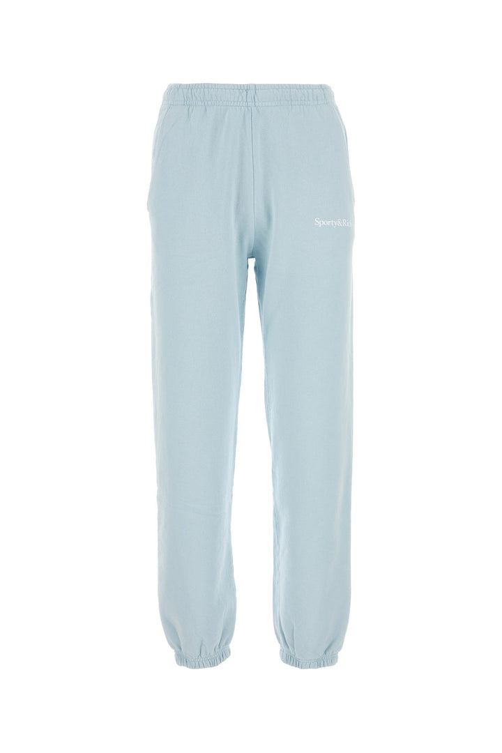 Pastel light blue cotton Serif Logo joggers