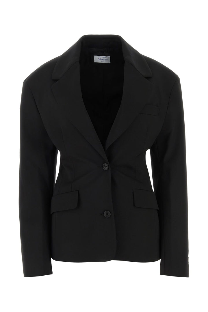 Black stretch wool blazer