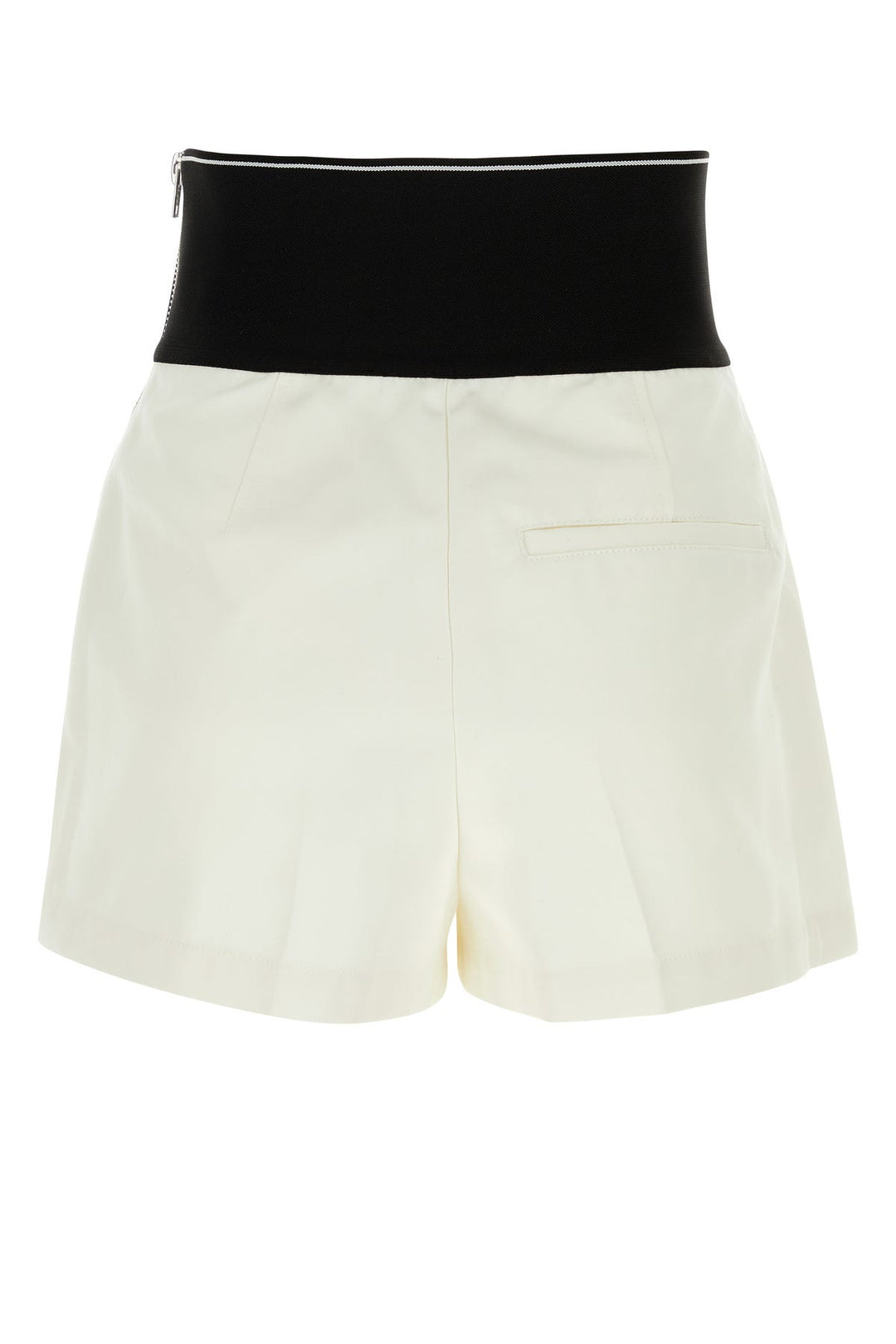 White cotton blend shorts