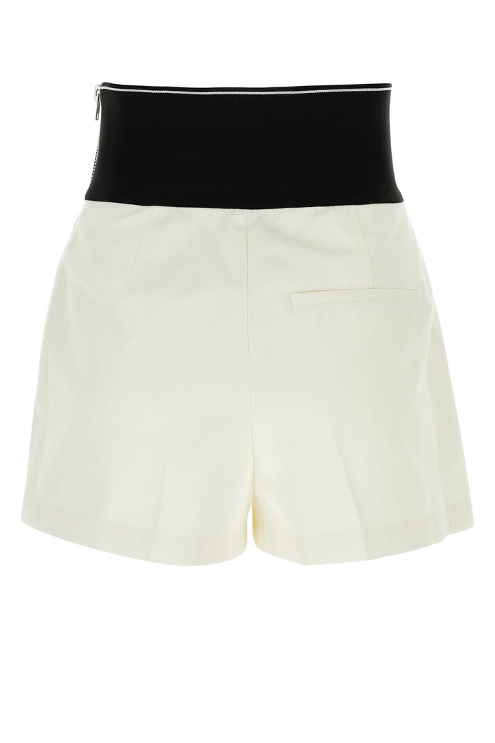 White cotton blend shorts