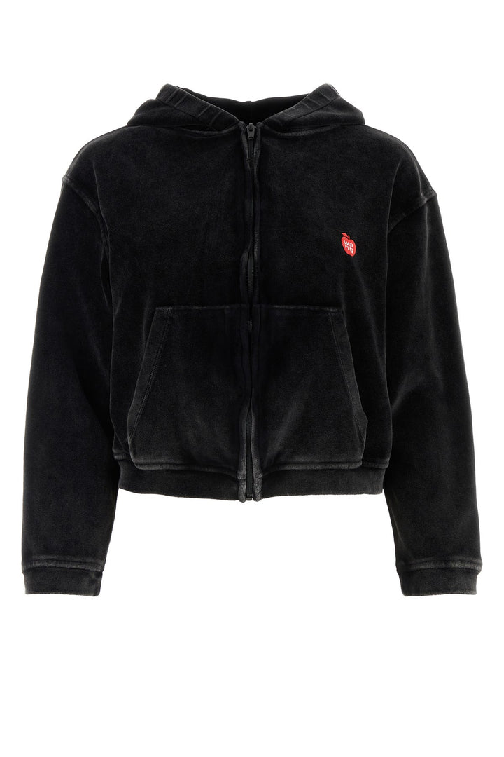 Black velvet sweatshirt