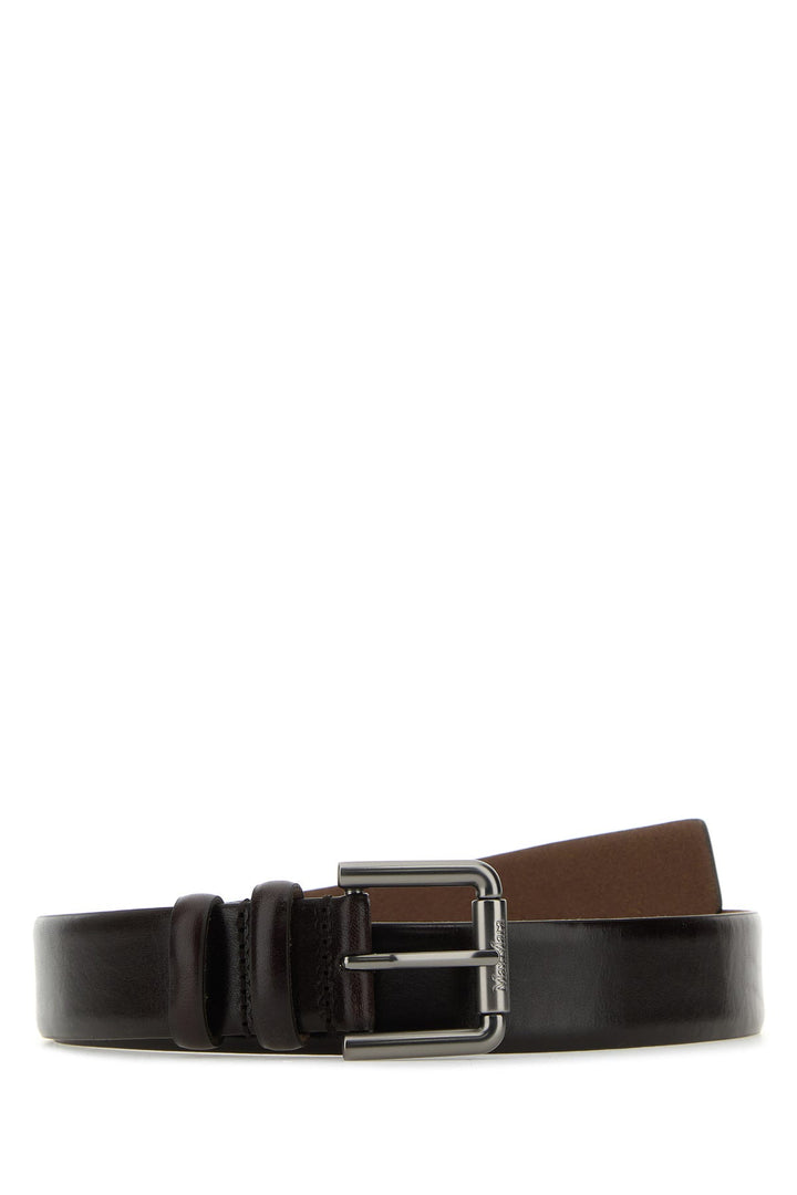 Dark brown leather belt