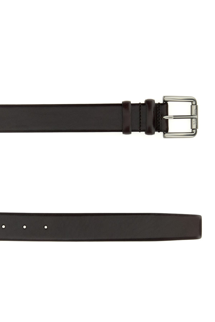 Dark brown leather belt