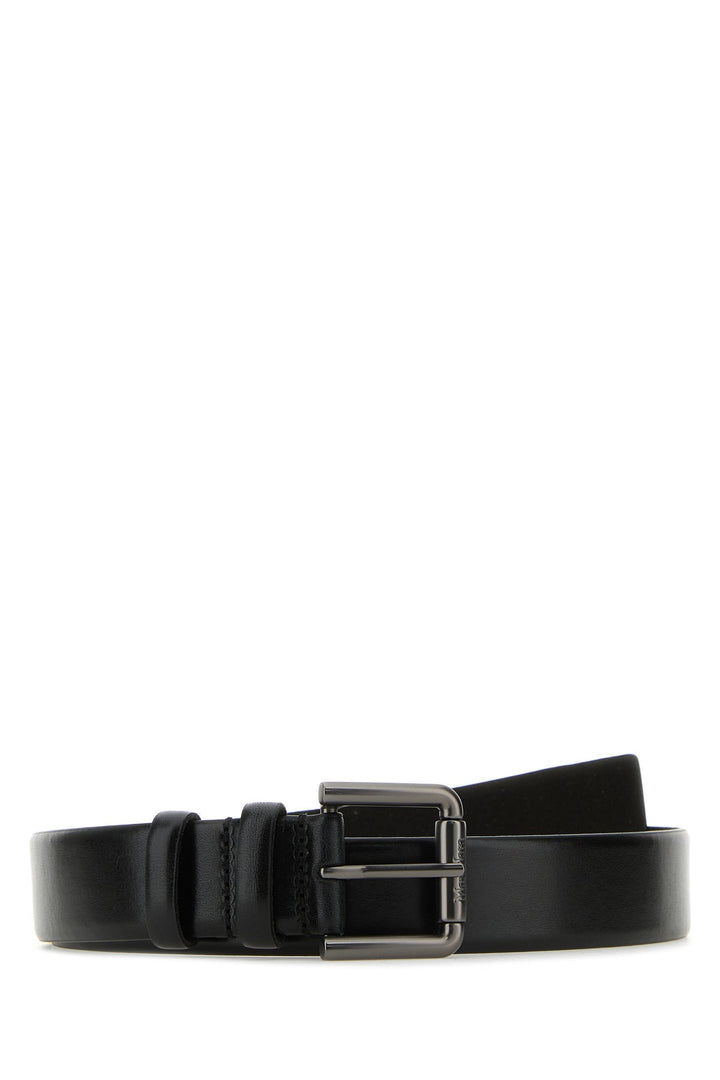 Black leather belt