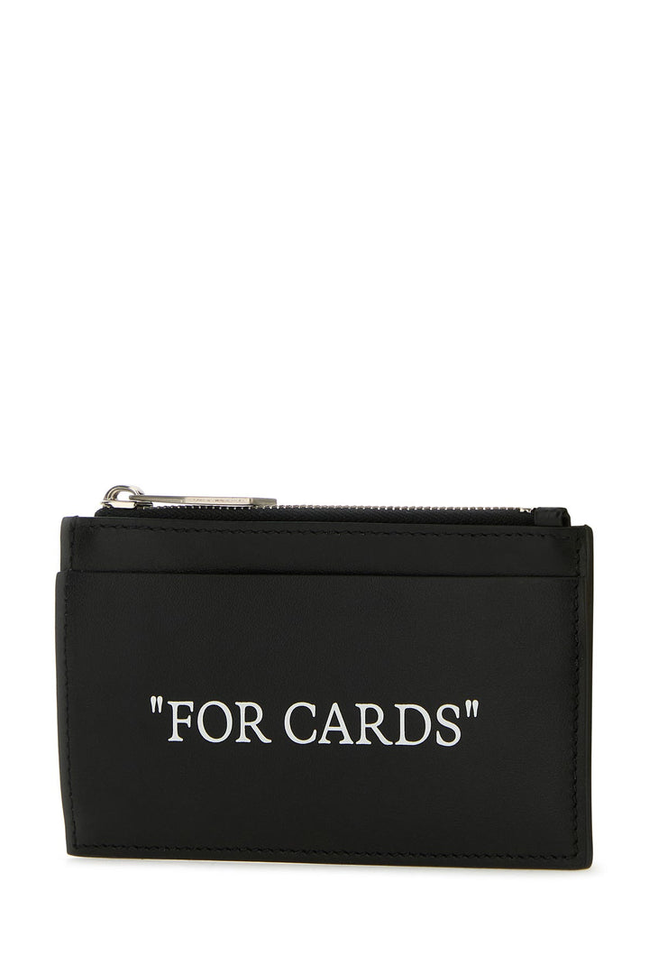 Black leather card holder