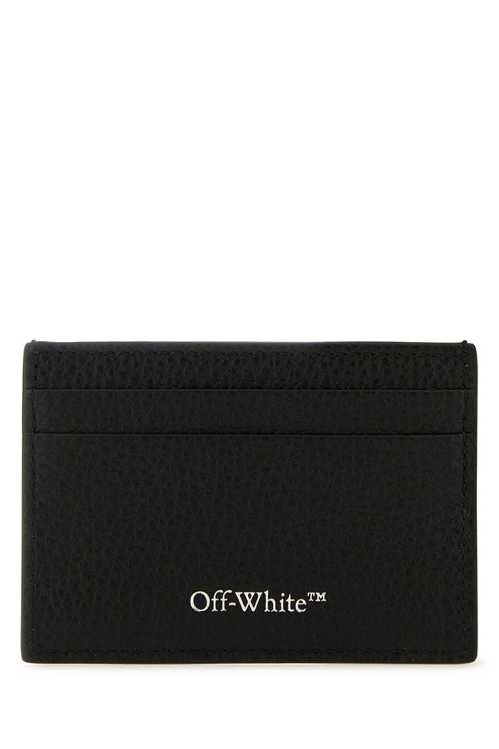 Black leather card holder