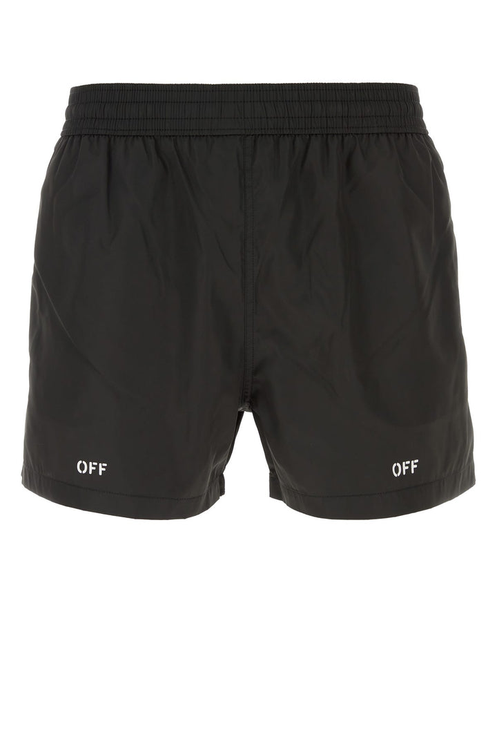 Black polyester swimming shorts