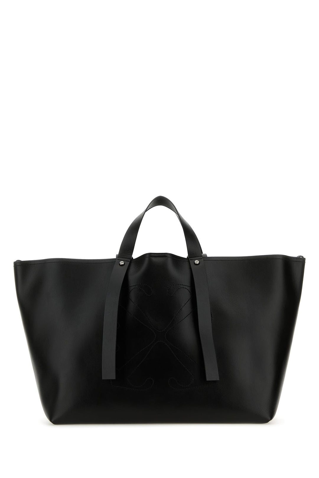 Black leather big Day Off shopping bag