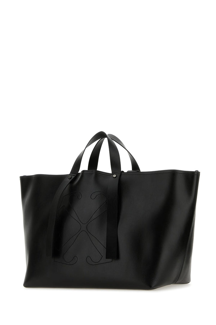 Black leather big Day Off shopping bag