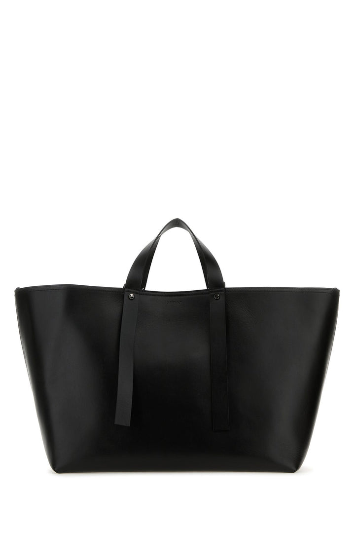 Black leather big Day Off shopping bag