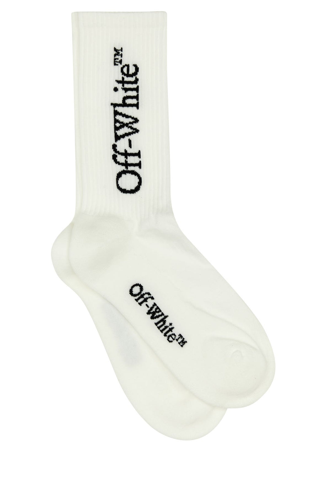 White stretch cotton blend socks