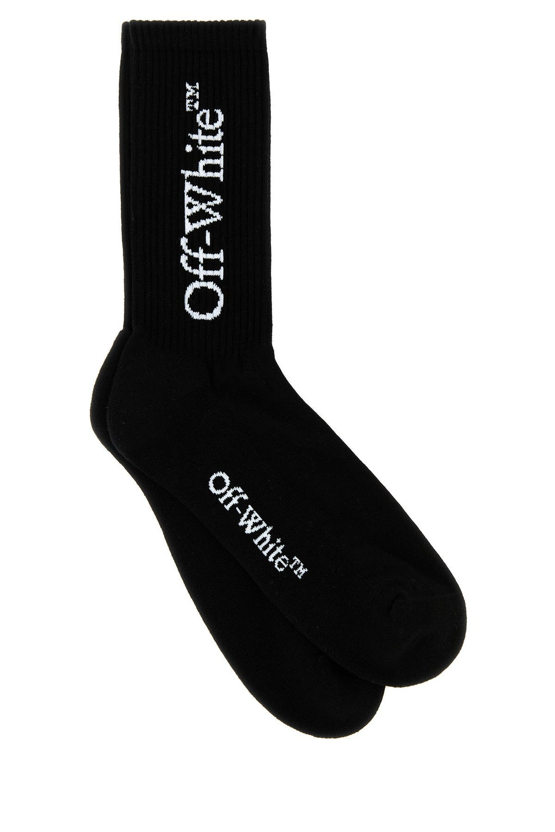 Black stretch cotton blend socks