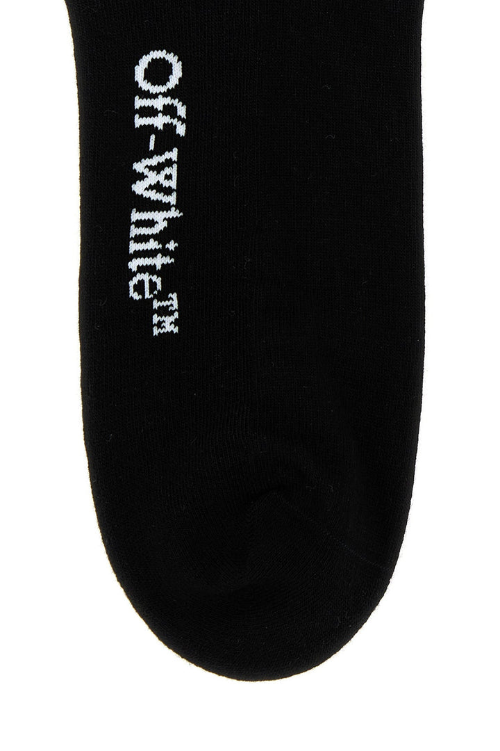 Black stretch cotton blend socks