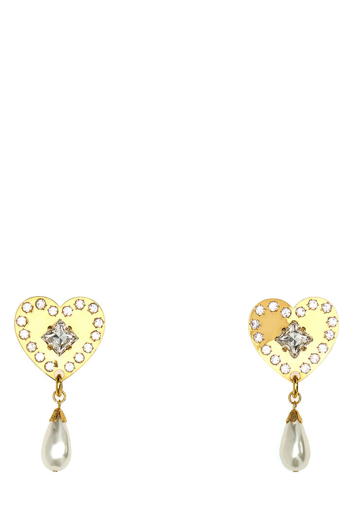 Gold metal earrings