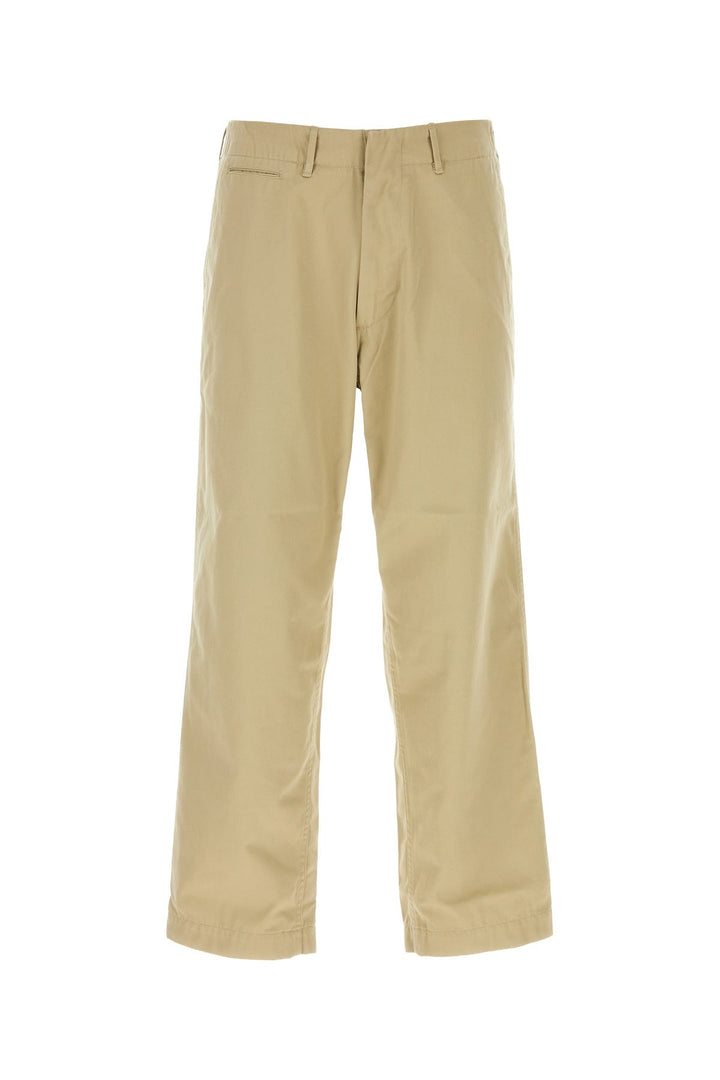 Beige cotton blend pant