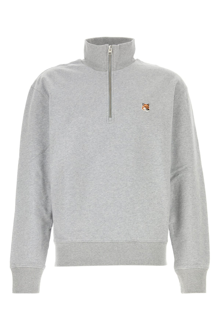 Melange light grey cotton sweatshirt