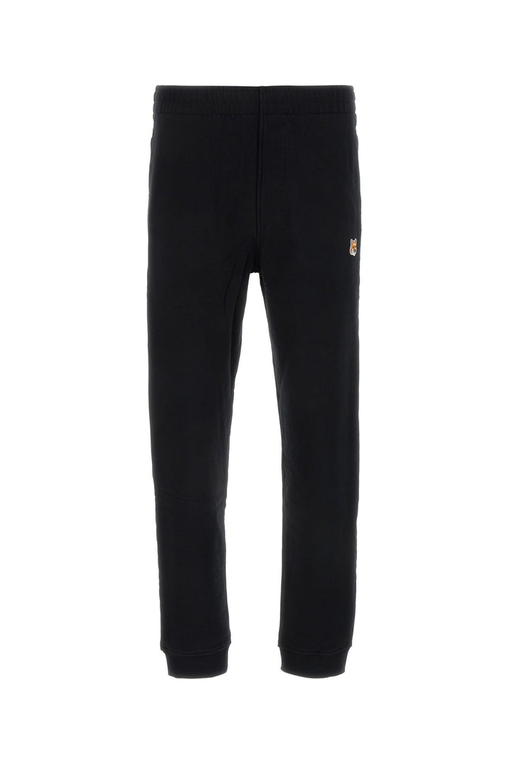 Black cotton joggers